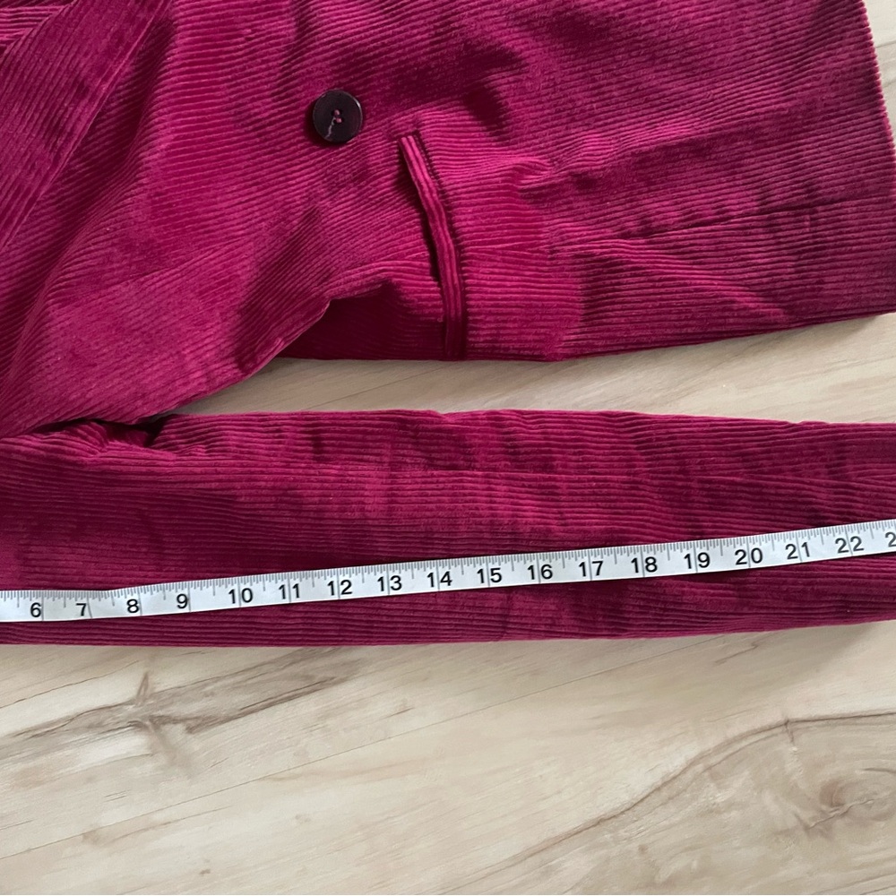 & Other Stories Burgundy Berry Corduroy Double Breasted Blazer - Picture 8 of 9